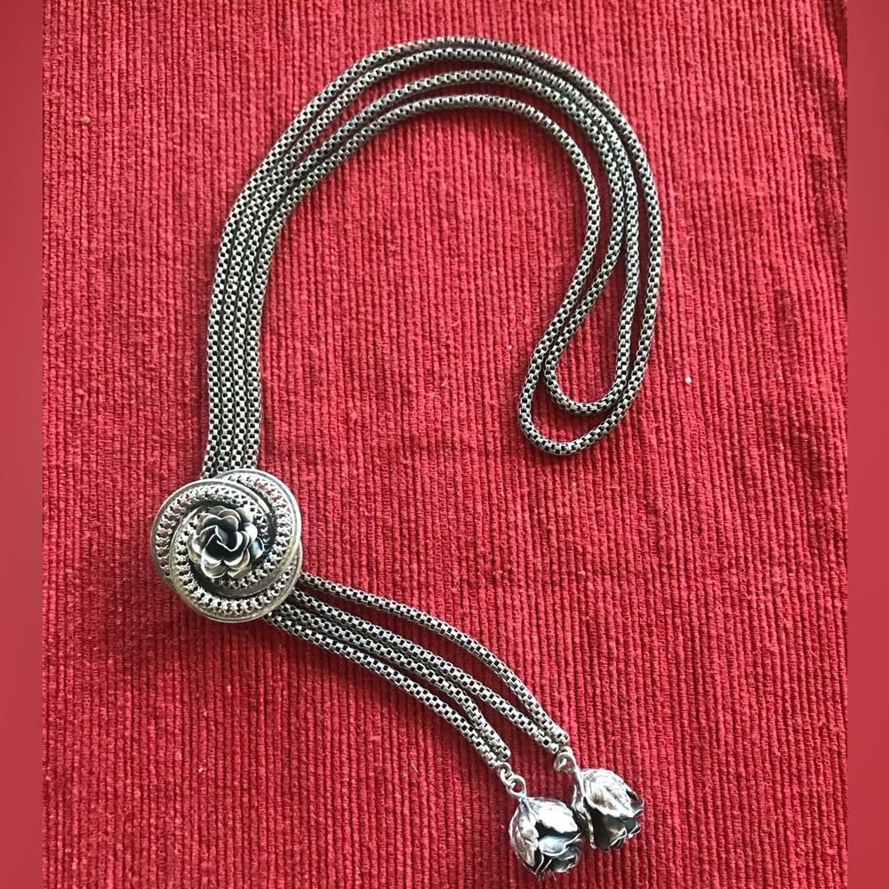 Vintage Danecraft sterling silver rosette necklace